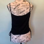 Antistar  Black Ribbed Side Tie Women's Medium Spaghetti Strap Top Photo 2