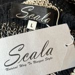 Scala  Vintage Abstract Long Sleeve Linen Blend Midi Dress Size Large Photo 6