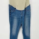 a glow Jeans Women MATERNITY 18 Blue Medium Wash Denim Jeggings Jean Leggings Photo 4
