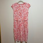 Margo Orange White Floral Short Cap Sleeve Dress Jersey Knit Pockets Size 8 Photo 8