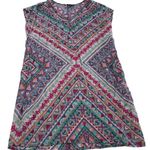Tolani‎ Dress Womens Small Geometric Boho Short Sleeve India Shift Mini Photo 0