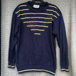 Sunny Co Clothing Sunny Sport vintage navy blue sweatshirt with gold stripes size Medium Photo 0