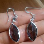 Simulated Purple and White Diamond Sterling Silver Dangle Earrings Photo 9
