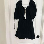 House of Harlow  1960 Women's Puff Sleeves A-Line Dress Cotton‎ Black Small NWT Photo 5