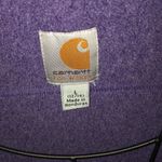 Carhartt Womens Fleece Boyne Vest Large Purple Spellout Logo Front Zip Pockets Photo 3