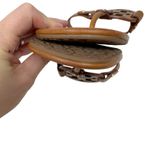 Tory Burch  Miller Sandals Brown Leather Logo Thong Slides Women’s Shoes 8.5 Photo 8