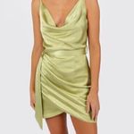 MABLE bright green chartreuse cowlneck mini dress Size M Photo 0