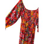 Sugar Lips Francesca Vibrant Wildflower Denni Smocked Midi Dress Size Small Photo 9