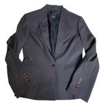 ROMAN Black Charcoal Shoulder Pad Blazer Button Up Office Interview‎ 4 Small Photo 0