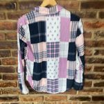 Victoria's Secret Pink Patchwork Button Down Long Sleeve Pajama Top Women's XS Photo 7