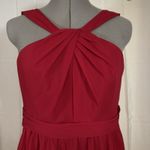 David's Bridal Apple Red High Neck Sleeveless Dress 10 Bridesmaid Formal Special Photo 4