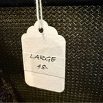 POL V Neck Waffle Crop Top Olive Green With Black Floral Appliqué Size Large NWT Photo 5