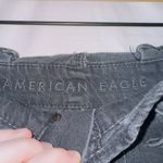 American Eagle  Black Wash Denim High Waisted Paperbag Mom Shorts size 4 Photo 2