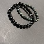 Healing Dark Crystal Set Of 2 Bead Bracelets One Size Unisex EUC Photo 4