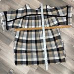 Maeve  Anthropologie Oversized Plaid Kimono Tunic Dress Tie WaistTan Black Small Photo 12
