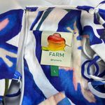 Farm Rio NWOT  Linen Off-White Blue Foliage Maxi Dress Size L Photo 12