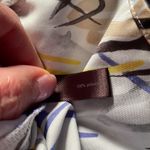 The Limited Sleeveless Ruffled Blouse White with Yellow, Purple & Black Squiggly Photo 10