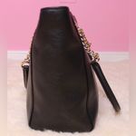 Coach  Turnlock Chain Black Leather Tote Bag Photo 4