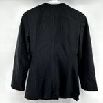 Giorgio Armani  Collarless Button Up Suit Jacket Pinstriped Formal Black 40 Small Photo 3