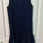 Gianni Bini Navy Smocked Square Neck Dress Photo 3