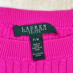 Ralph Lauren Lauren  Petite Cable Knit Sweater Crew Neck Button Detail pink M Photo 1