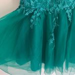 STACEES Hunter Green A Line Tulle Homecoming Dress Size 12 NWT Photo 3
