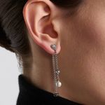 Christian Dior Dior PETIT CD TREASURE EARRINGS Silver-Finish Metal with White Resin Pearls Photo 2