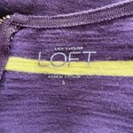 Loft Ann Taylor deep purple and yellow striped long sleeve top women's small Photo 6