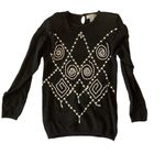 Crystal Kobe Holiday Beaded Sweater Black Photo 3