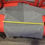 Cynthia Rowley  Chevron mock funnel neck crop gray white sweater Size S Photo 3