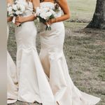 Hebeos  Strapless Champagne Dress with Train Photo 1