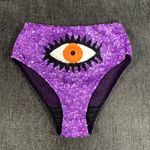 Discount Universe Sequin Evil Eye Stretchy Bathing Suit Bottoms Size XL Purple Photo 0