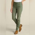 Soft Surroundings  Ultimate Denim Pull-On Slim Leg Jeans Dusty Olive Green Small Photo 2