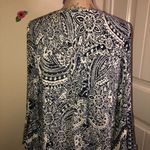 Umgee Oversized Blue & White Paisley Print Tunic Dress with Bell Sleeves Size S Photo 6