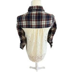 Taylor & Sage  casual flannel with lace back plaid front size extra small Photo 3