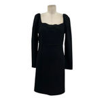 Boden Square Neck Mini Jersey Dress Black Long Sleeve Size 12L Tall‎ Photo 2