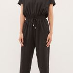 The Editor’s Market Moll V-Neck Jumpsuit in Black Photo 0