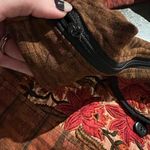 Handmade Boho Floral Embroidered Crossbody Bag Brown Red Patchwork Sling Purse Photo 4