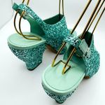 3.1 Phillip Lim turquoise glitter Party Platform Sandals size 35 / US 5 Photo 4