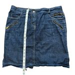 Moschino Love  Denim Mini Skirt Stretchy Blue Jeans Skirt Size L 36" Waist Photo 4