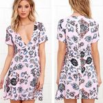 Urban Outfitters Somedays Lovin' Deep V Neck Pink Paisley Mini Dress Photo 1