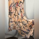 Jaase Peach Floral Flutter Maxi Dress Small Photo 5