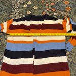Grannycore Striped Cardigan Orange Blue Red Cozy Sweater Winter Fall Women’s M Size M Photo 3