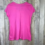 No Boundaries  Size Large (11-13) Pink V-Neck Short Cap Sleeves Star Grap… Photo 1