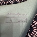 Eddie Bauer  Travex Twist Front Dress Women XS V-Neck Blue Geometric Sleeveless Photo 2