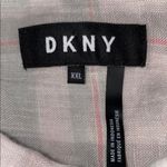 DKNY Linen plaid short sleeve button down 1 chest pocket pink gray white size 2X Photo 7