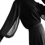 Club Monaco Quine Black Chiffon Boat Neck Sweater L Photo 0