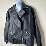 Missguided  Black Faux Leather Moto Jacket Size 6 Photo 1