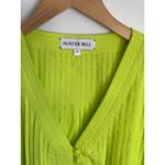 Hunter Bell Hunter‎ Bell Parker Mini Dress Womens Lime Cotton Poplin Pintuck Photo 2