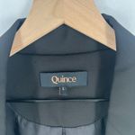 Quince  Blazer Jacket Womens Large Black Stretch Open Front High Low Hem Photo 1